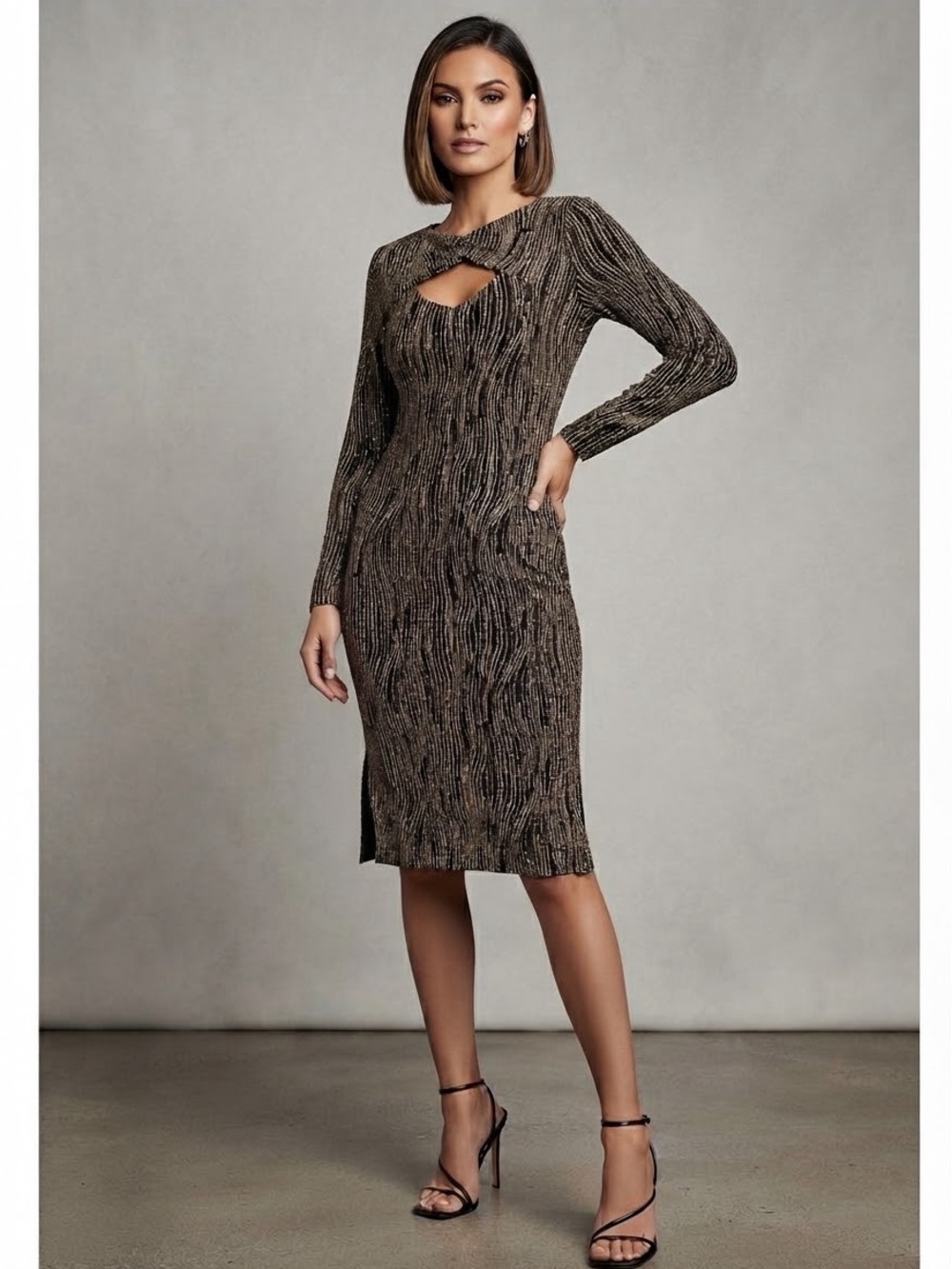 Absolutely Famous Black and Gold Dress New With Tag